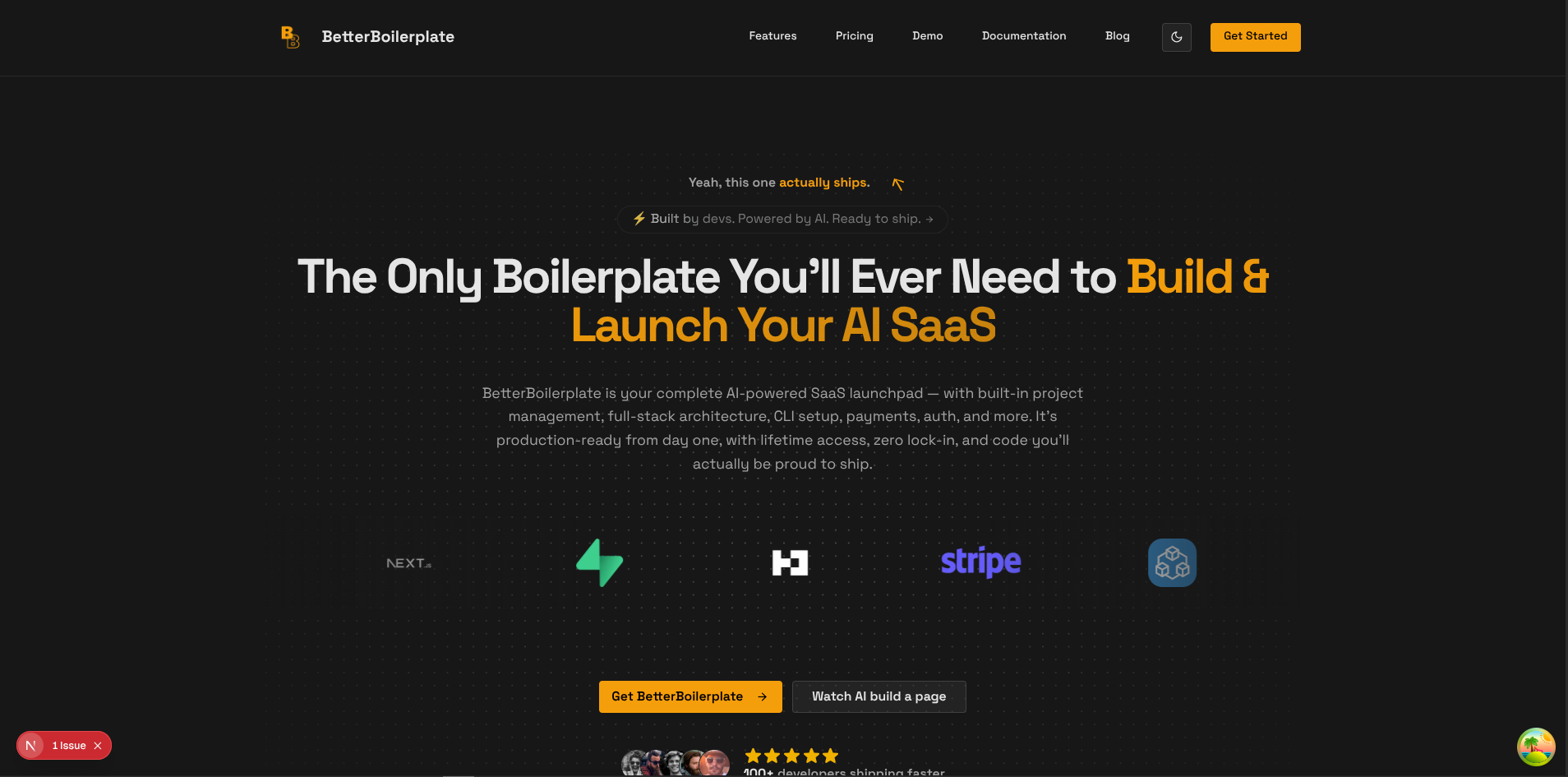 Landing page variant 1